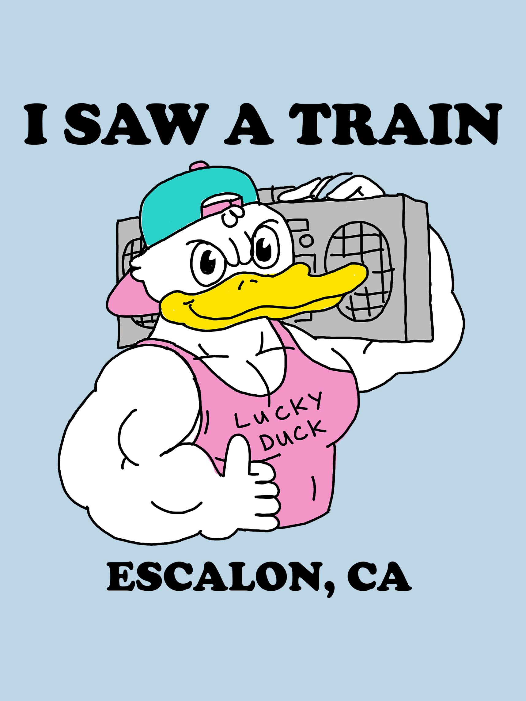 I Saw A Train kids tee